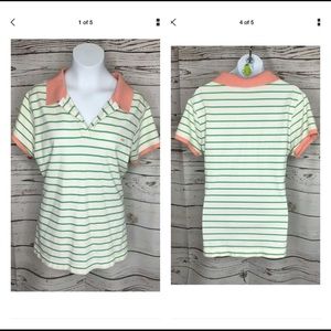 VINEYARD VINES SHORT SLEEVE POLO GREEN WHITE PINK